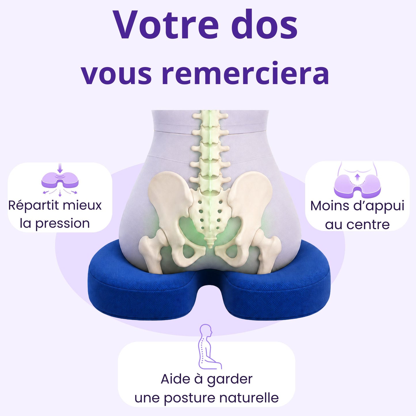Posturia™ – Coussin d’assise ergonomique