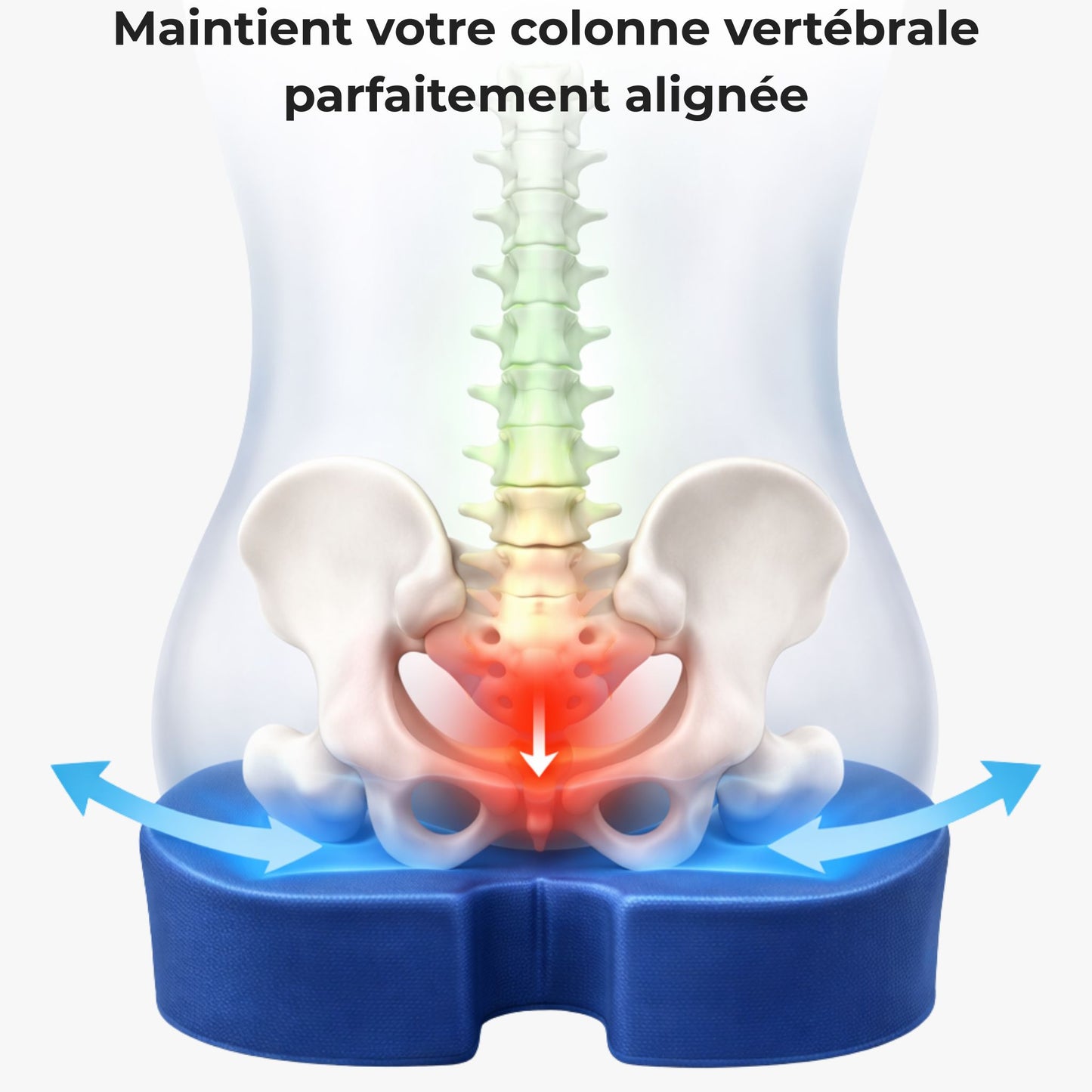 Coussin en U pour soulager le dos – Posturia™️